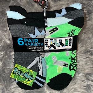 Men's 6-pack Variety Socks, 10-13, Rick and Morty